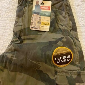 wrangler mens lined cargo pants